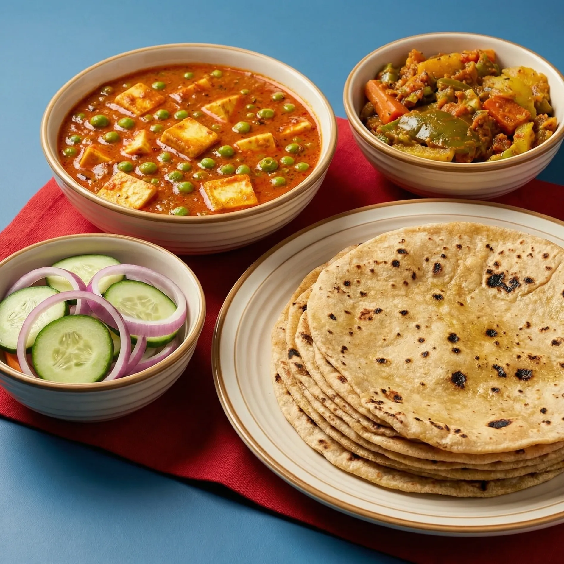 Complete vegetarian thali tiffin meal in Edmonton, AB